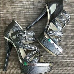 MICHAEL Michael Kors Silver Studded Platform Heels